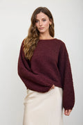 Fuzzy Knit Drop Shoulder Pullover