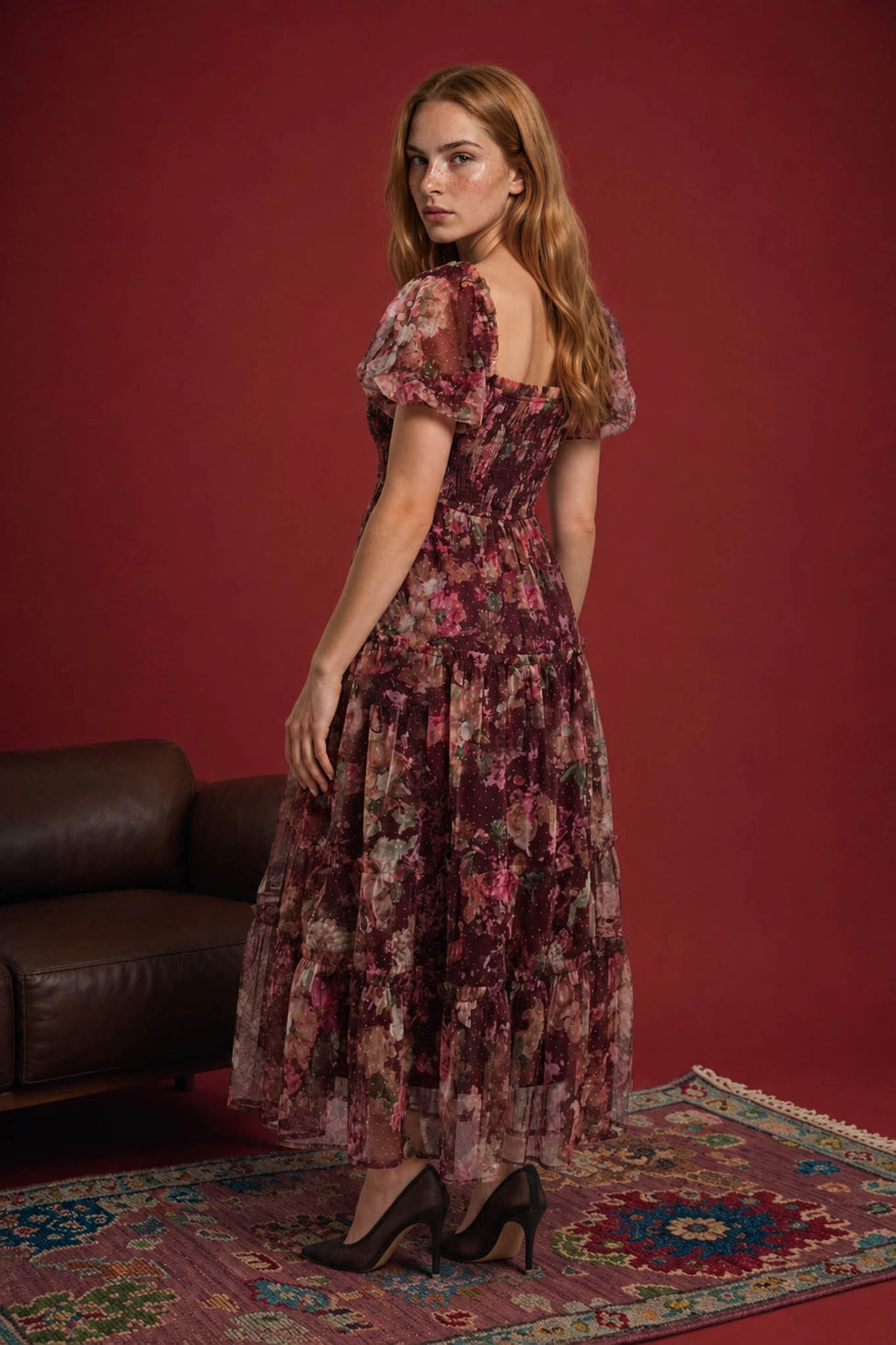 Floral Tulle Dream Midi Dress