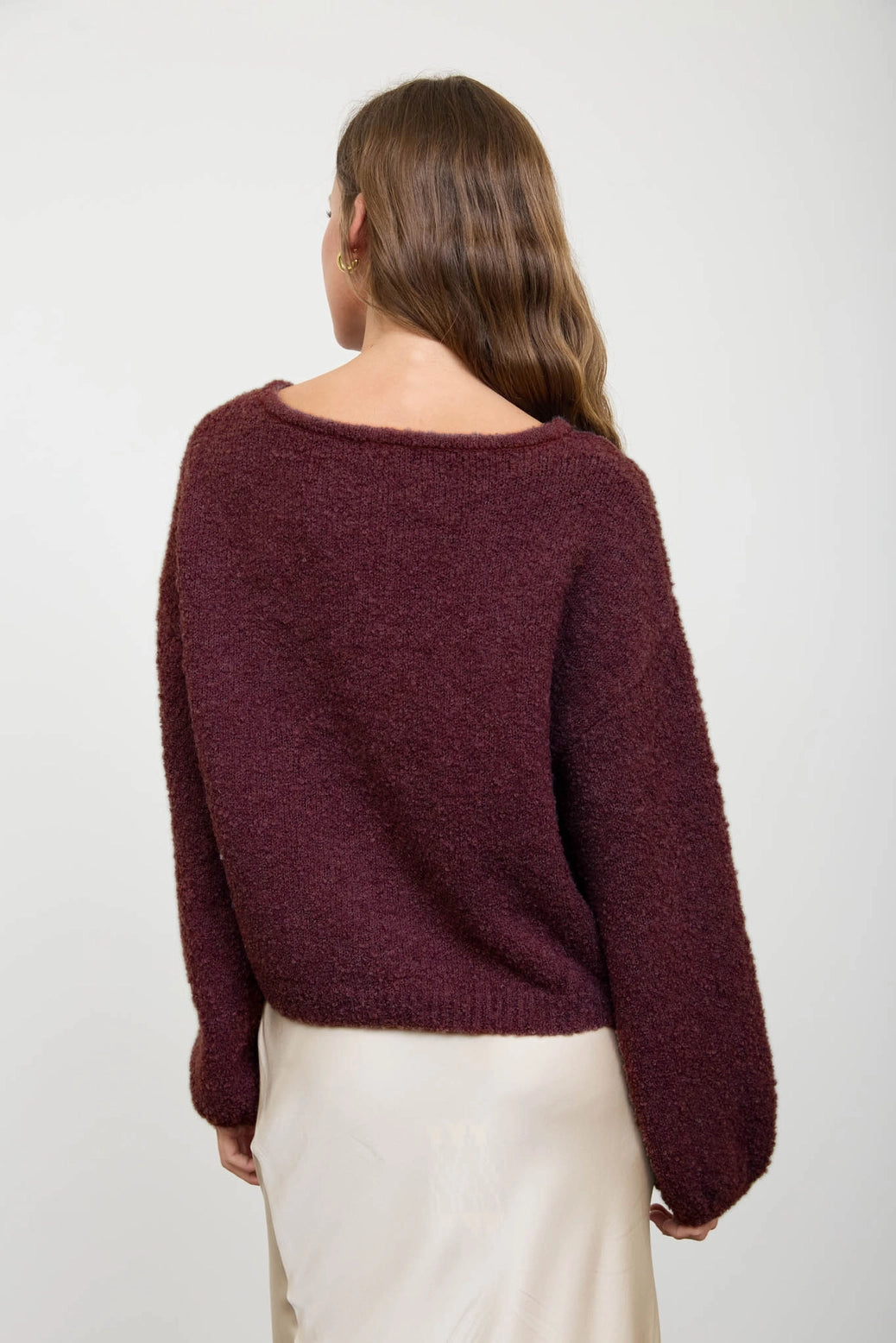Fuzzy Knit Drop Shoulder Pullover